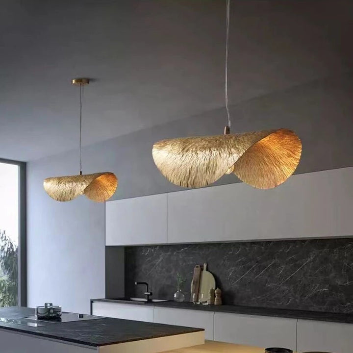 Lotus Leaf Pendant Light - Gold Pendant Light - Nelle - Louve Lights