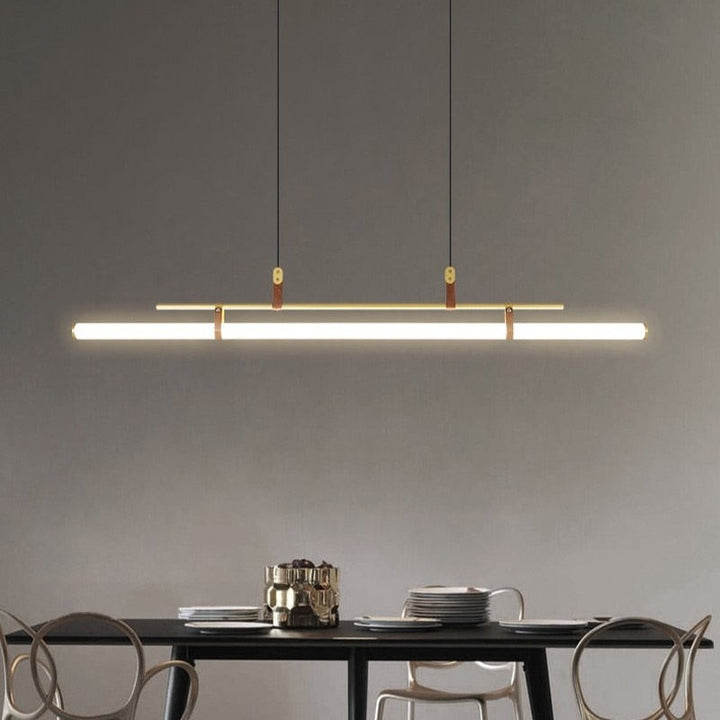 Minimalist Linear Pendant Light- Modern Kitchen & Dining Hanging Light- Alex - Louve Lights