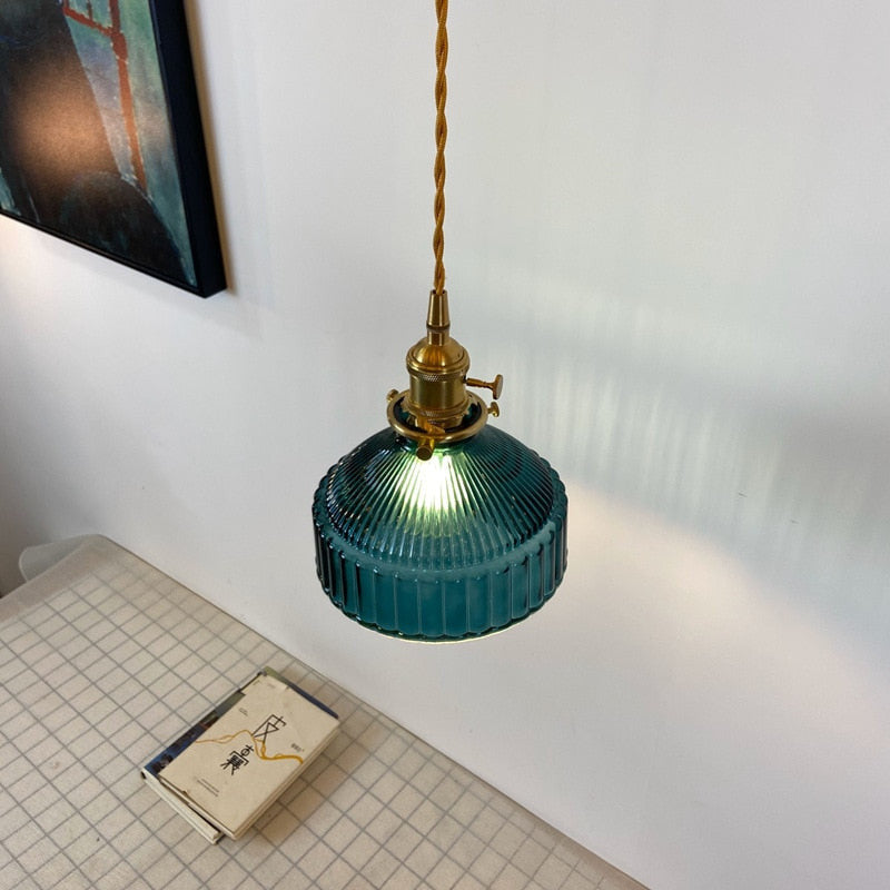 Vintage Glass Pendant Light - Kitchen Island Pendant Light - Frey - Louve Lights