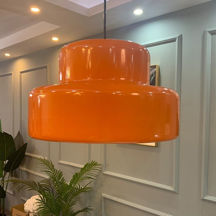 Mid Century Bauhaus Pendant Light in Orange- Pip - Louve Lights