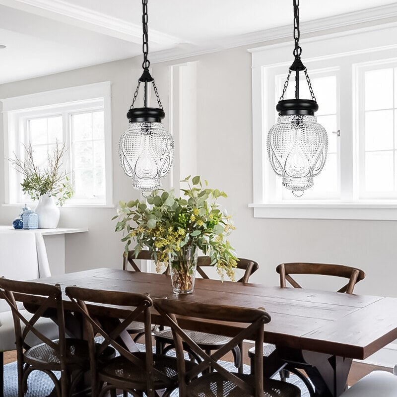 Farmhouse Glass Pendant Light- Margit - Louve Lights