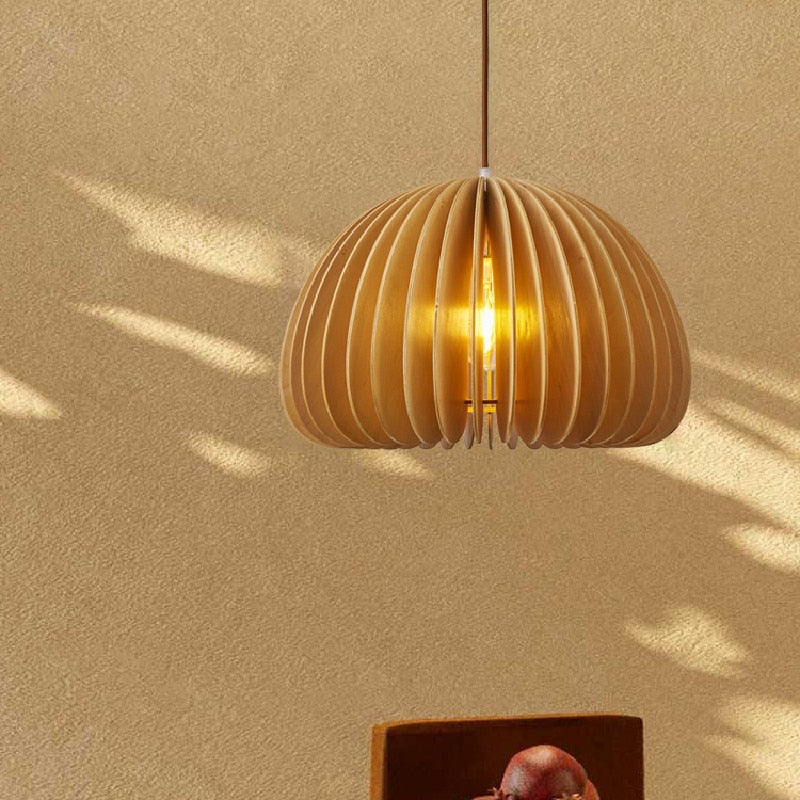 Modern Hanging Pendant Light Made From Wood- Dinning and Living Room Light - Olvir - Louve Lights