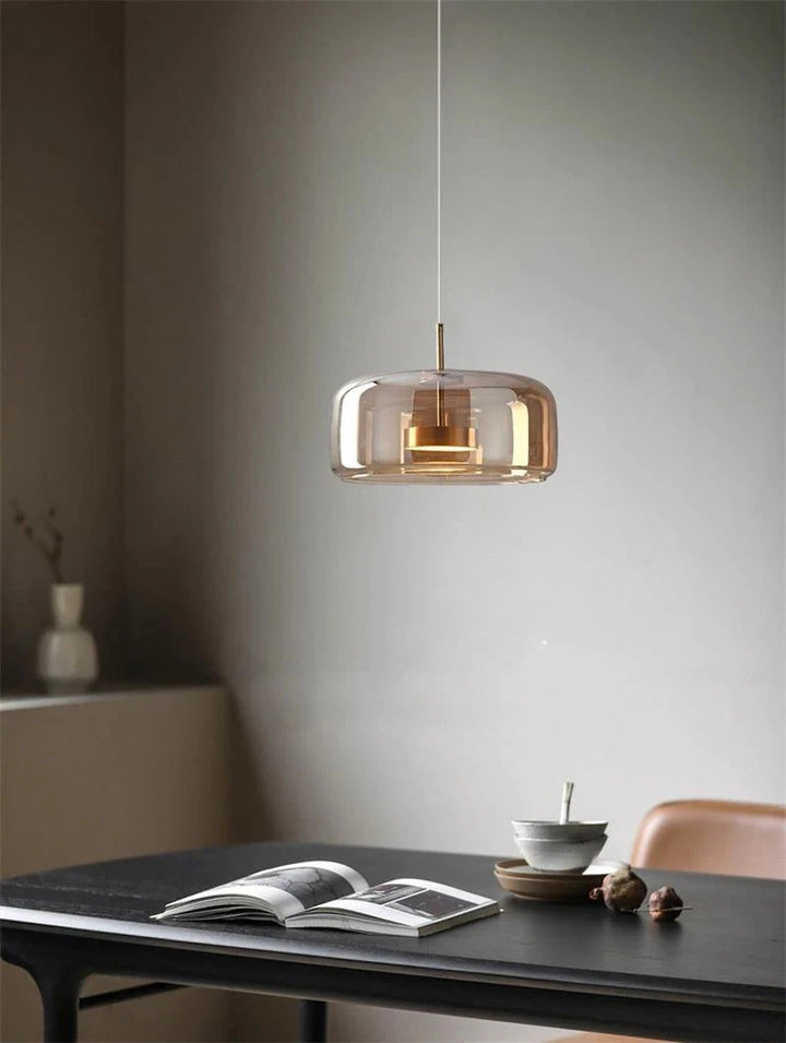 Modern Glass LED Pendant Light- Kitchen Dining LED Hanging Light- Bente - Louve Lights