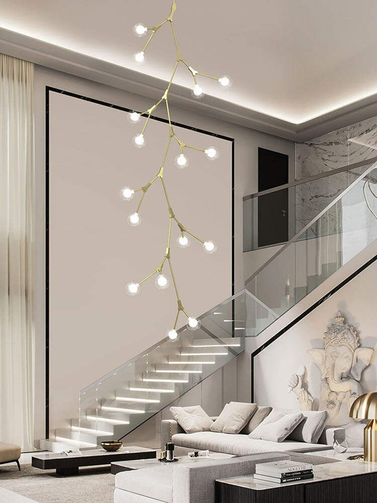 Tree Branch Designer Chandelier- Creative Staircase Hanging Lamp- Dimosthenis