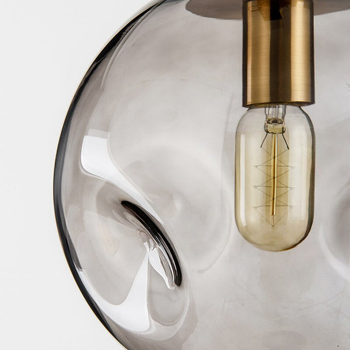 Modern Concave- Convex Glass Globe Pendant Light - Eva - Louve Lights