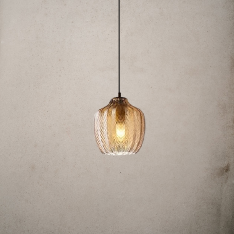 Modern Nordic Glass Hanging Pendant Light - Kaja - Louve Lights