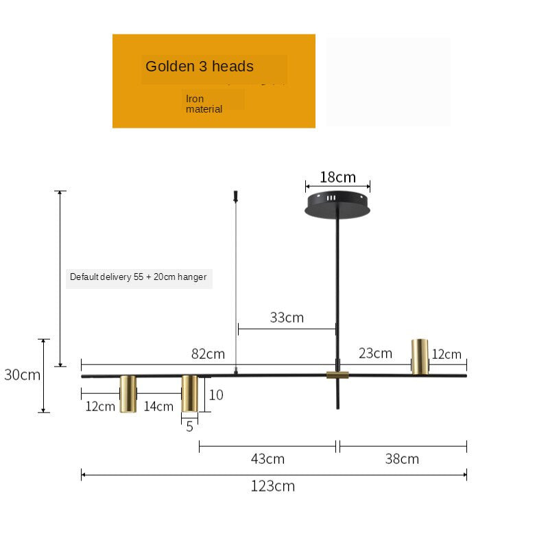 Modern Linear Chandelier- Linear Kitchen Light Fixture- Malin