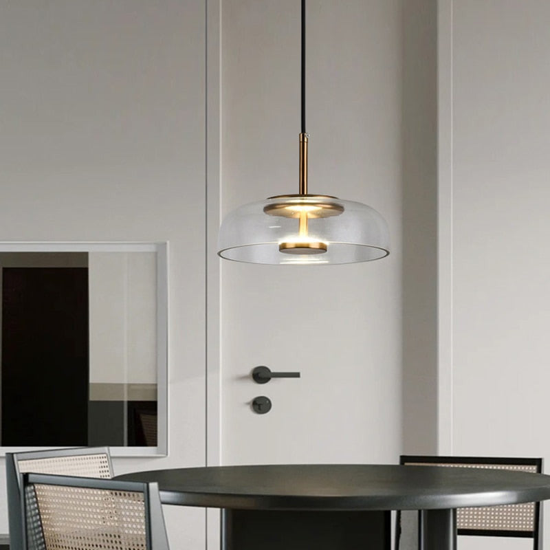 Modern Nordic Glass Hanging Pendant Light - Dina - Louve Lights