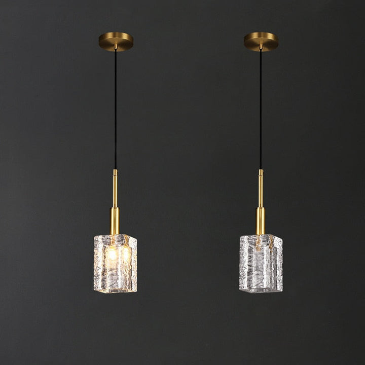 Vintage Gold & Glass Crystal Pendant Light- Aura - Louve Lights