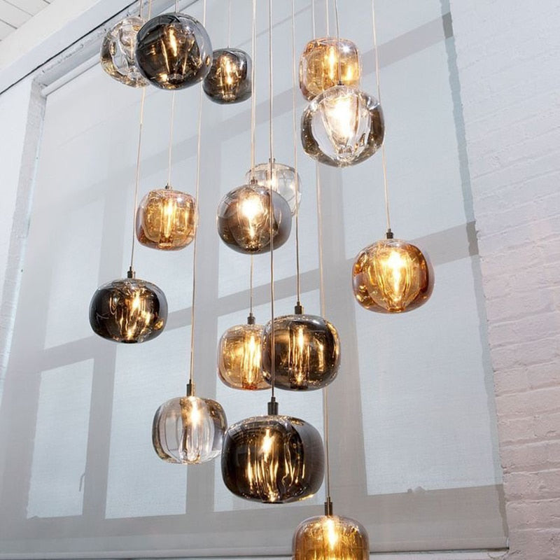 Modern Glass Pendant Light- Kusti - Louve Lights