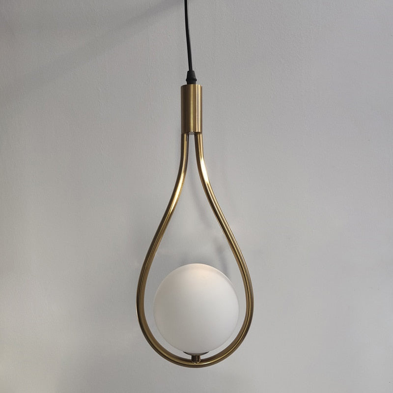 Milk Glass Ball Pendant Light- Nsia - Louve Lights