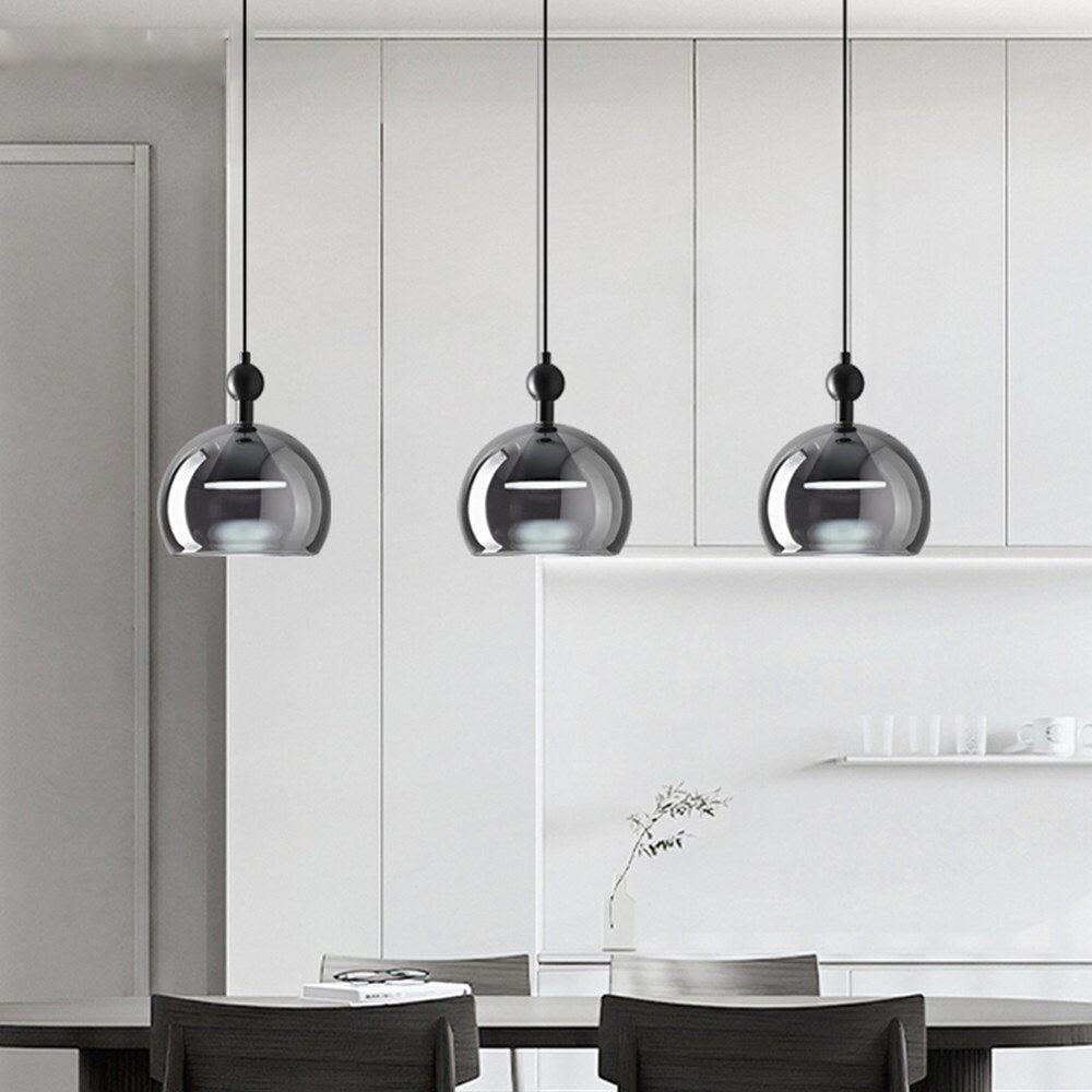 Lustre Glass Pendant Light- Modern Hanging Light- Selini - Louve Lights