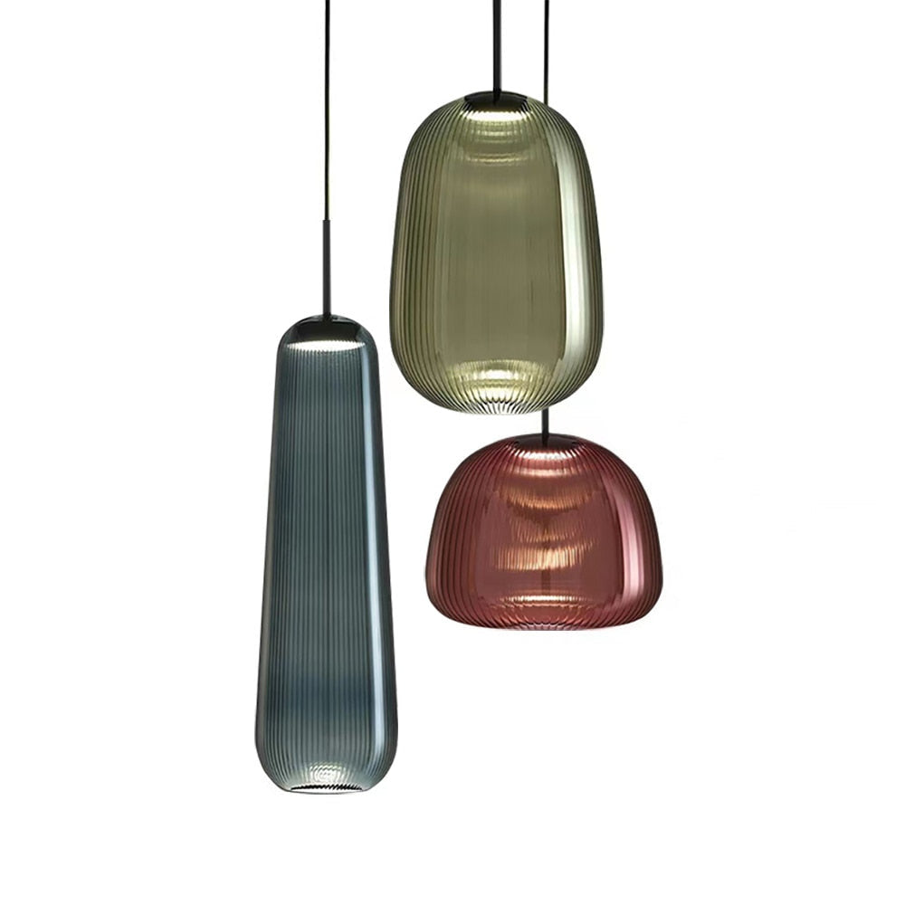Vintage Glass Pendant Light- Contemporary Stained Glass Pendant Light- Gunda