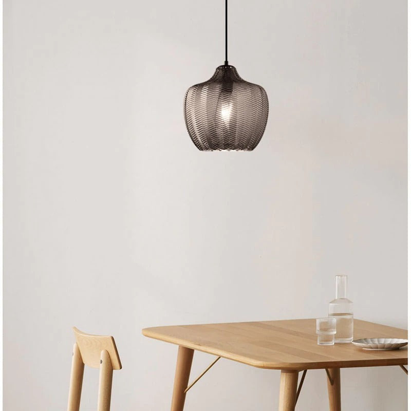 Modern Nordic Glass Hanging Pendant Light - Kaja - Louve Lights