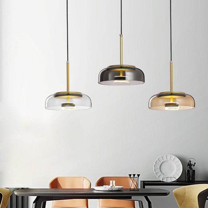 Modern Nordic Glass Hanging Pendant Light - Dina - Louve Lights