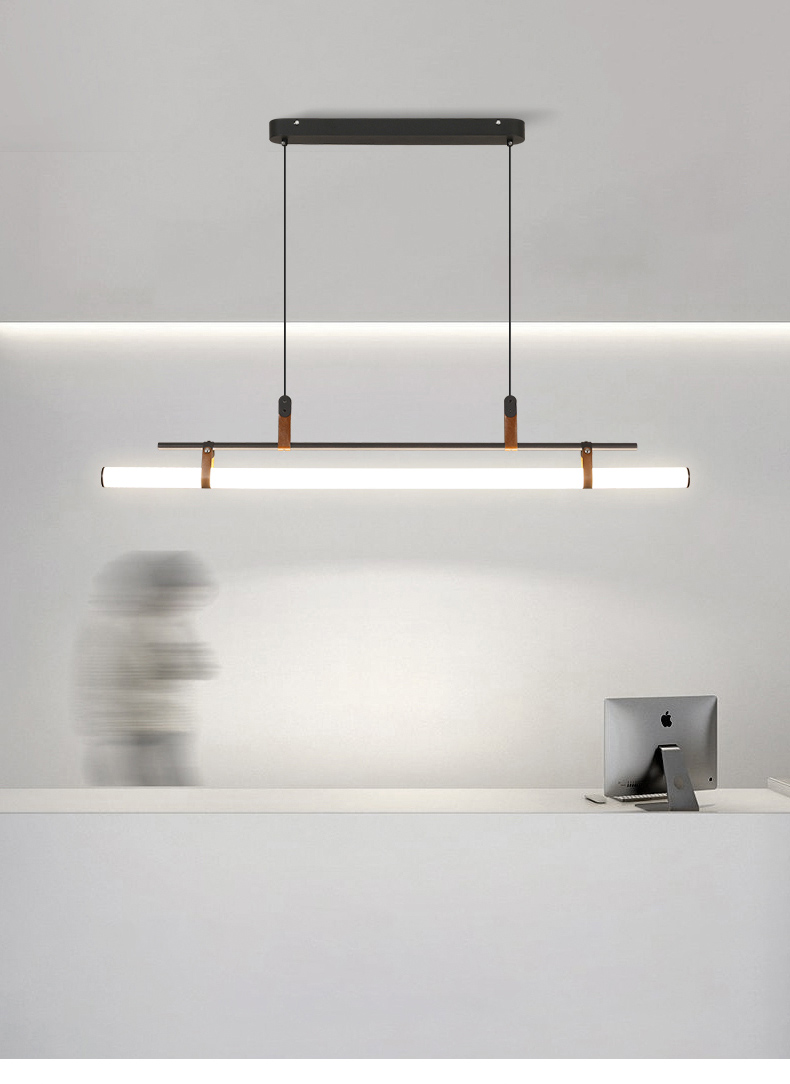 Minimalist Linear Pendant Light- Modern Kitchen & Dining Hanging Light- Alex - Louve Lights