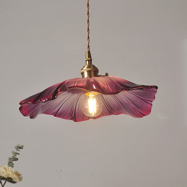 Modern Flower Glass Hanging Pendant Light - Edith - Louve Lights