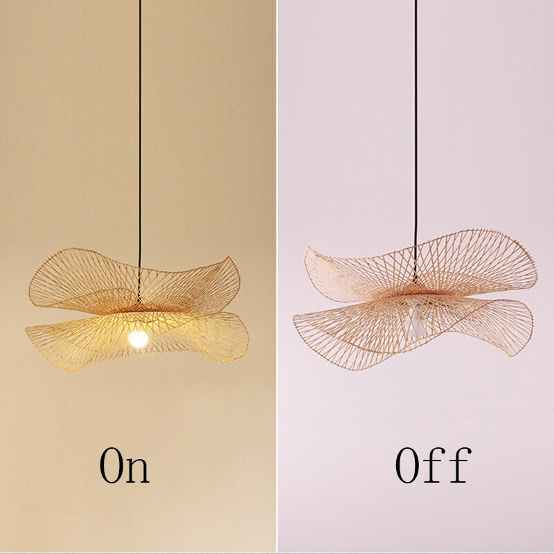 Modern Bamboo Wave Pendant Light- Lillian - Louve Lights