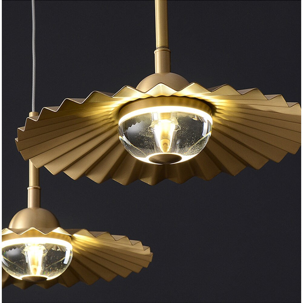 Umbrella Copper LED Pendant Light- Modern LED Hanging Light- Anne