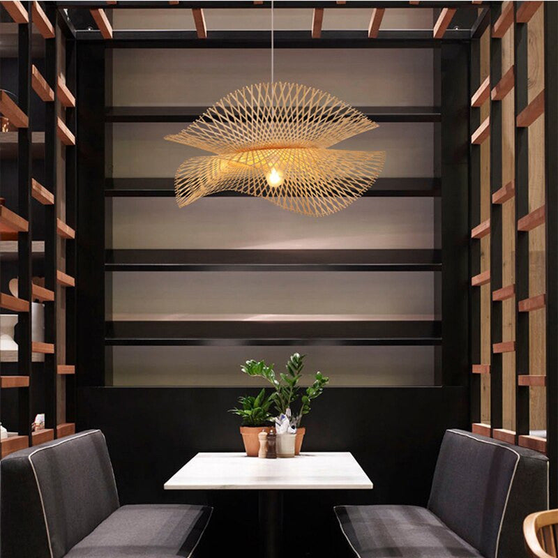 Modern Bamboo Wave Pendant Light- Lillian - Louve Lights