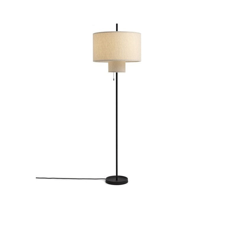 Fabric Lampshade Standing Floor Lamp- Japanese Fabric Desk Lamp- Theano
