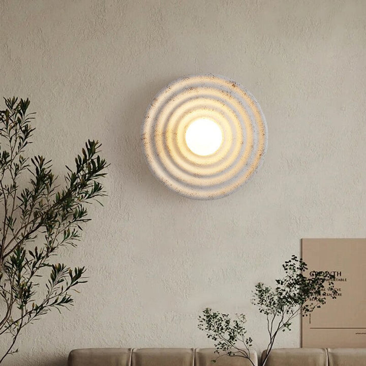 Wabi-sabi Round Wall Lamp- Japanese Style Wall Light- Tasia