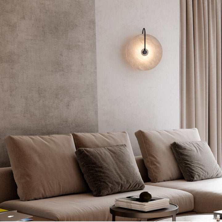 Round Marble Wall Light- Modern Wall Sconce- Dorit
