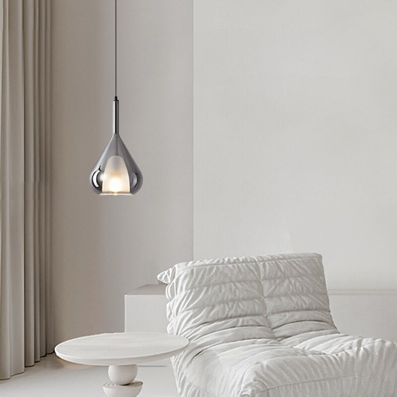 Glass Water Drop Pendant Light- Modern Bedroom Hanging Light- Mille - Louve Lights