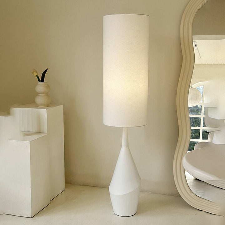 Fabric & Resin Floor Lamp- Modern Minimalist Standing Lamp- Demi