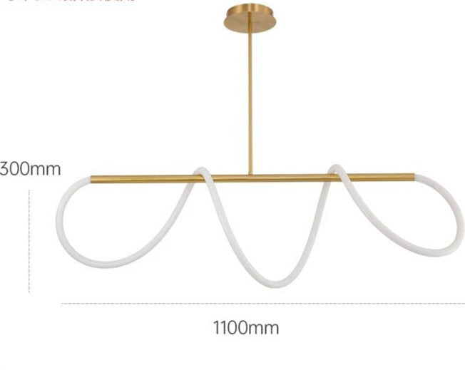 Nordic Minimalist Linear LED Pendant Light - Gold Linear Chandelier - Skorzeny