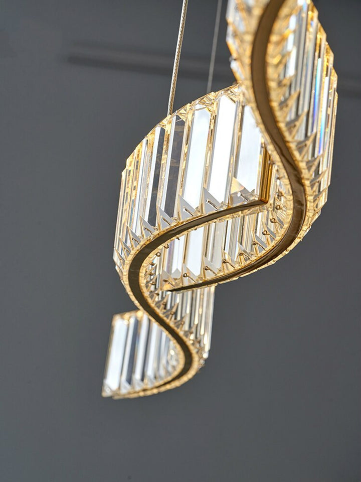 Luxury Crystal Linear Pendant Light - Crystal Linear Chandelier - Simeon