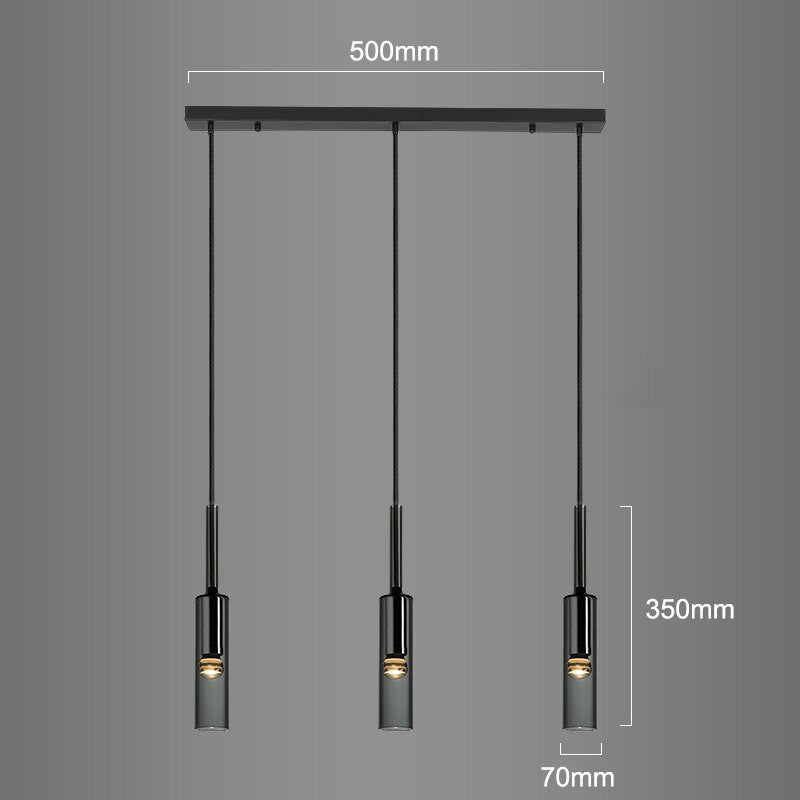 Postmodern Linear Pendant Light - Hanging Glass Light Fixture - Taina