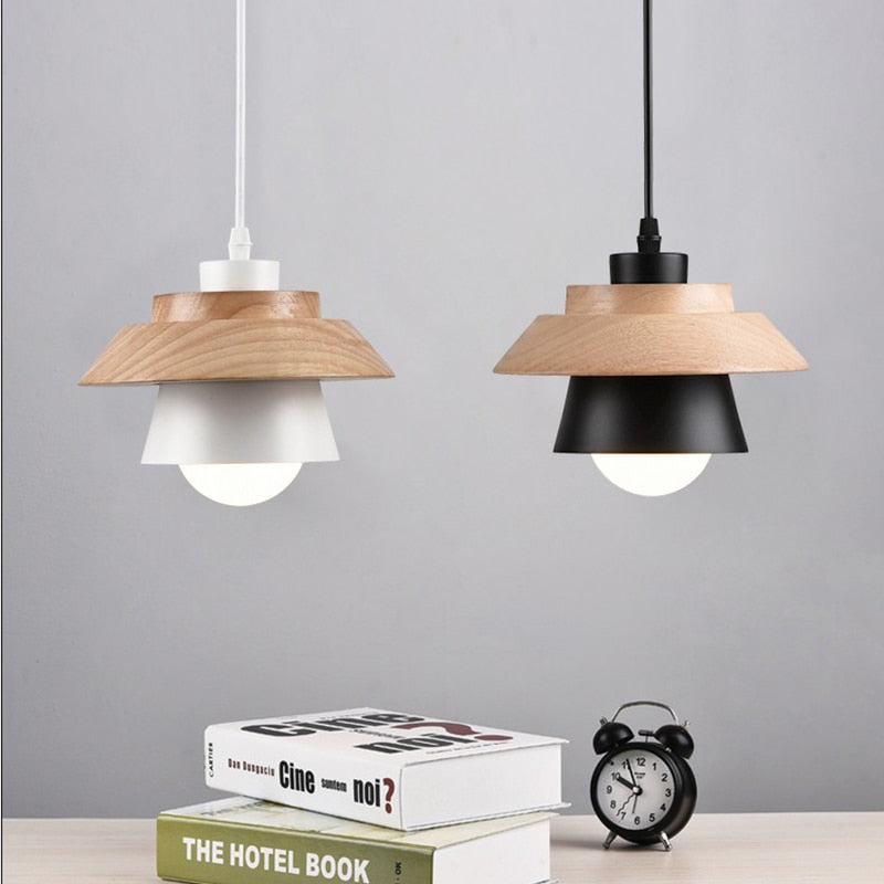 Nordic Wood & Aluminum Pendant Lights - Modern Luminaire - Hanna
