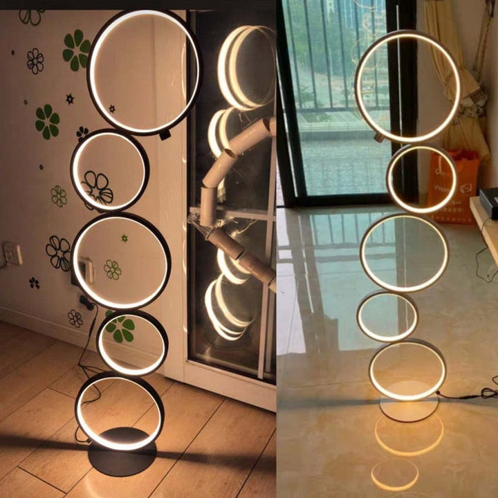 Leif - Modern Five-Ring Floor Lamp