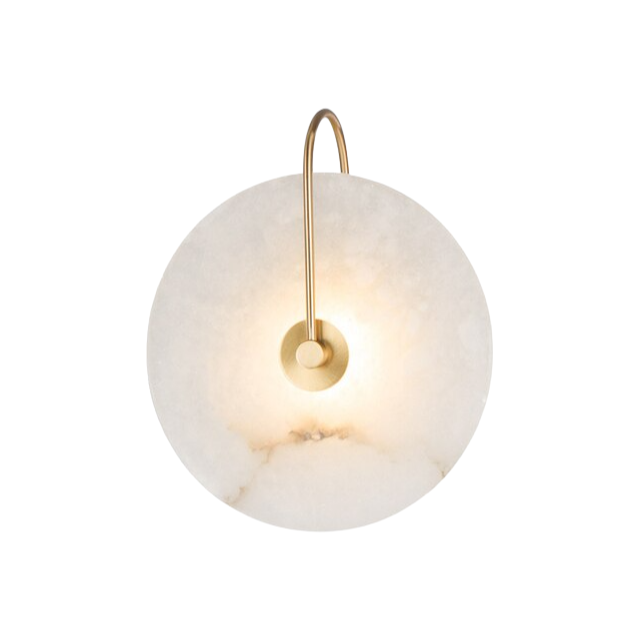 Round Marble Wall Light- Modern Wall Sconce- Dorit