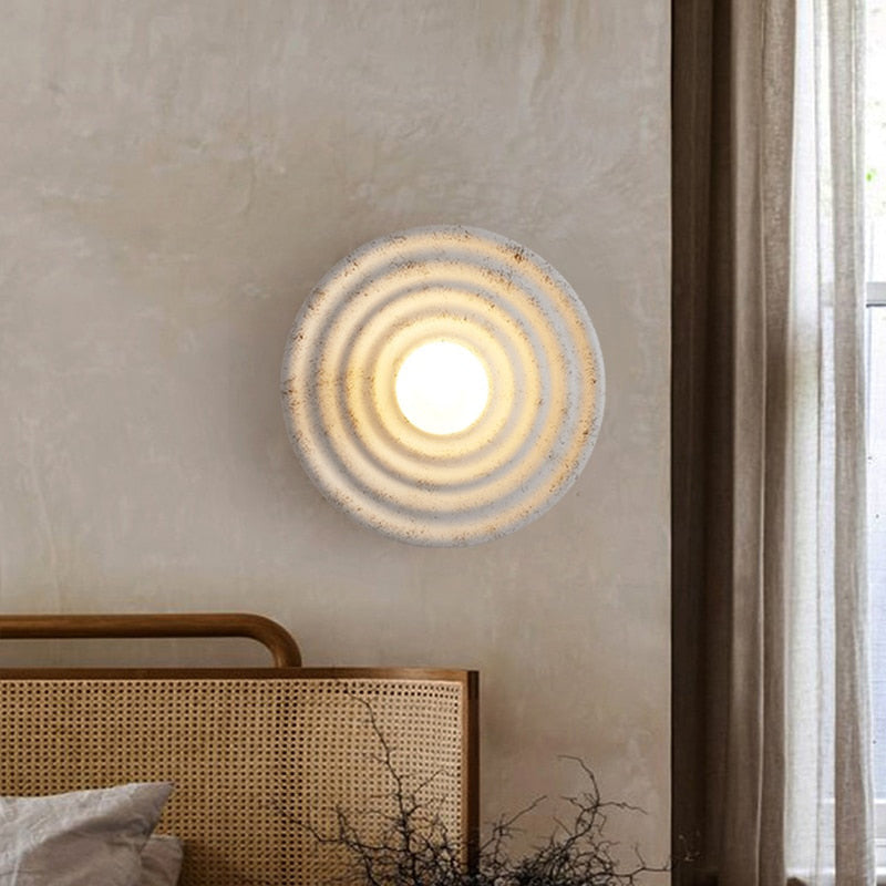 Wabi-sabi Round Wall Lamp- Japanese Style Wall Light- Tasia