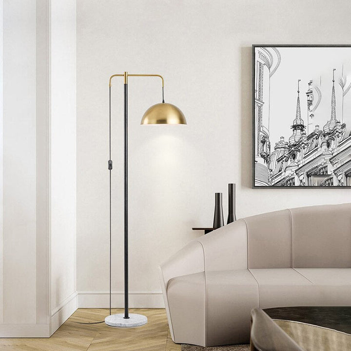 Mid Century Floor Lamp Gold & Black- Milana