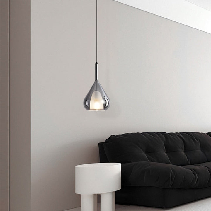 Glass Water Drop Pendant Light- Modern Bedroom Hanging Light- Mille - Louve Lights