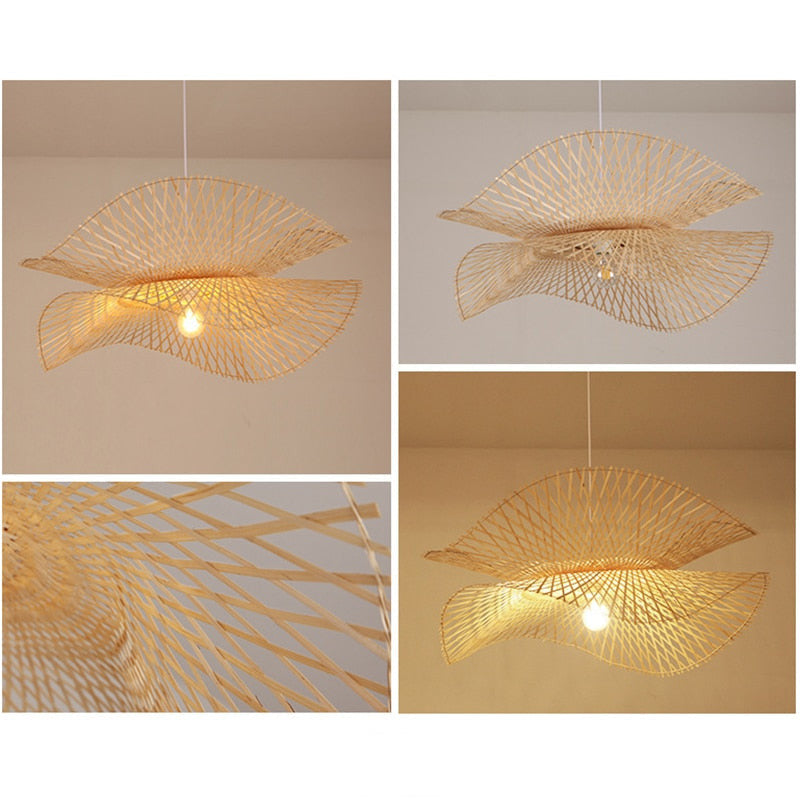 Modern Bamboo Wave Pendant Light- Lillian - Louve Lights