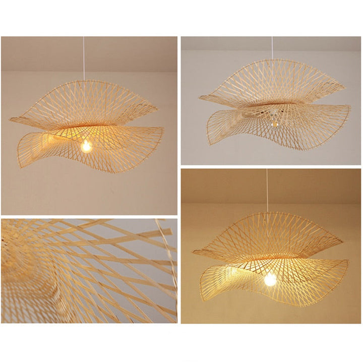 Modern Bamboo Wave Pendant Light- Lillian - Louve Lights