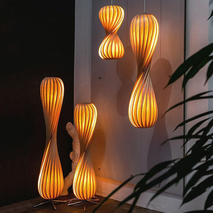 Veneer Wood LED Standing Lamp- Creative Wood LED Floor Lamp- Nana