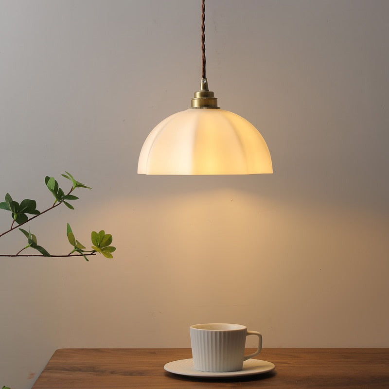 Milk Glass Shade Pendant Light- Dining Room Lighting- Ekene - Louve Lights